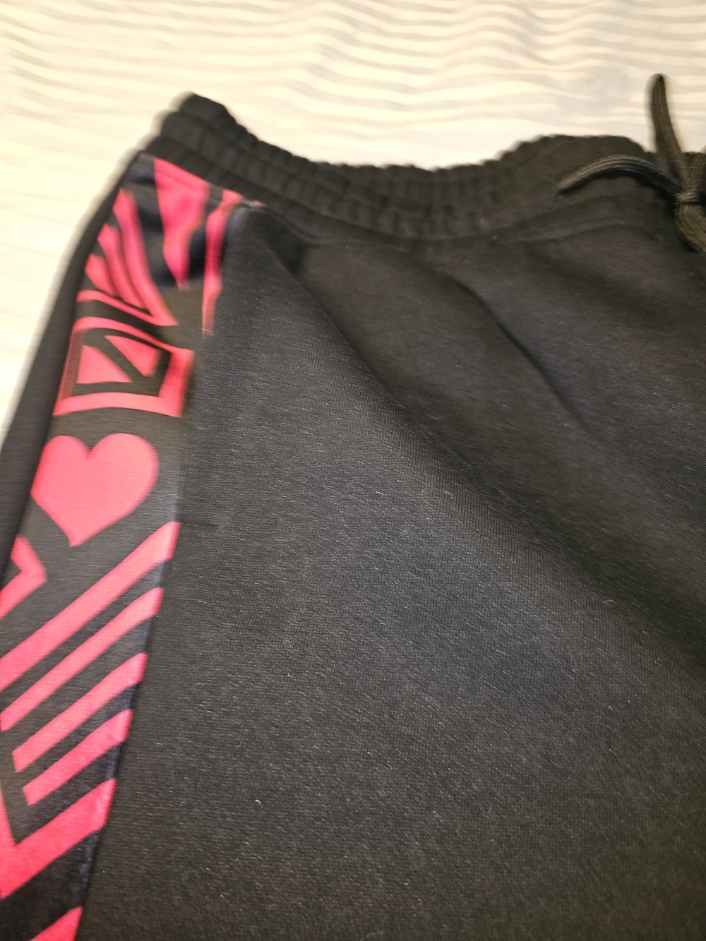 WOMANS Black Jogger Pants with Pink Geo Side Panels - Picture 3 of 12